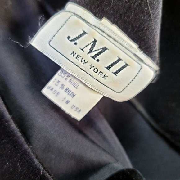 Vintage 70s 80s J.M. II Womens M Black Velour Holiday Long Sleeve Cocktail Goth - Picture 7 of 10